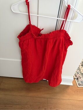 Old Navy Red Smocked Strap top NWT